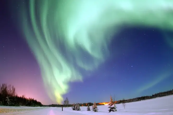 Aurora borealis over Alaska