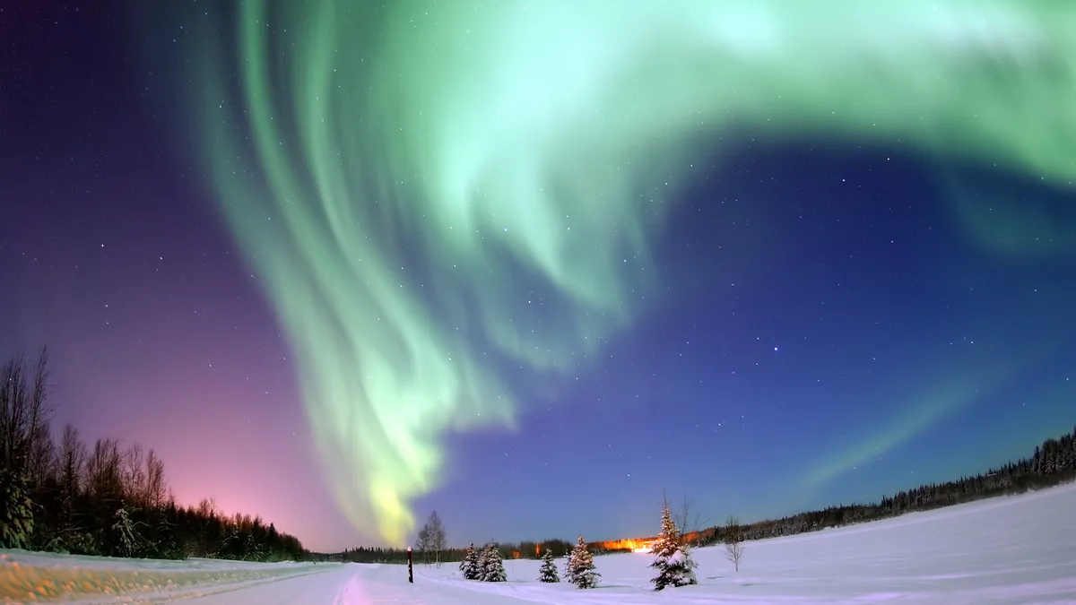 Aurora borealis over Alaska