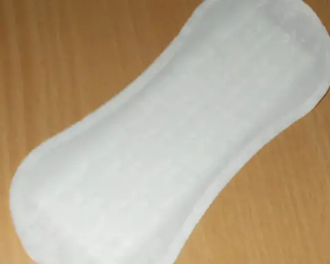 A single white absorbent cotton panty liner product displayed unfolded against a clean background.