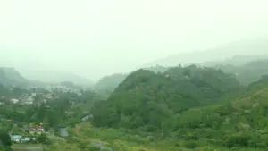 Wide view of the mountainous Chiriquí highland basin in western Panama near the Costa Rica border