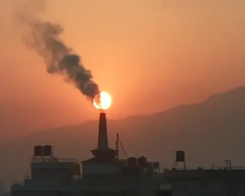 Air pollution over a city