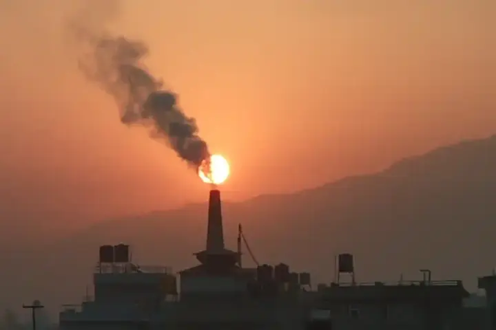 Air pollution over a city