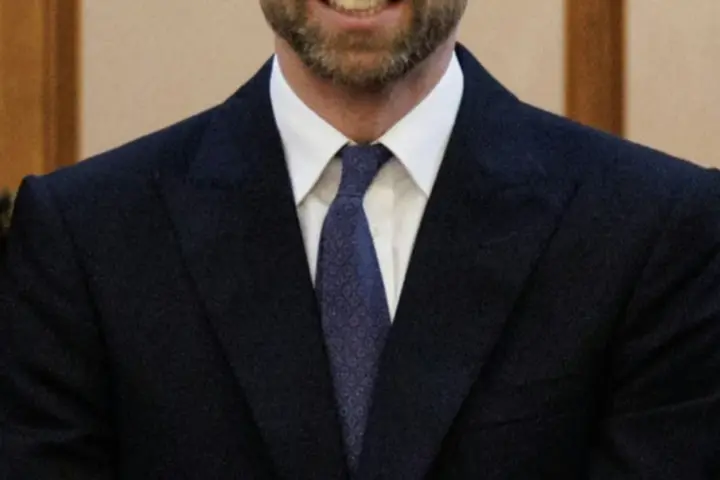 Prince William speaking at a public engagement in London.