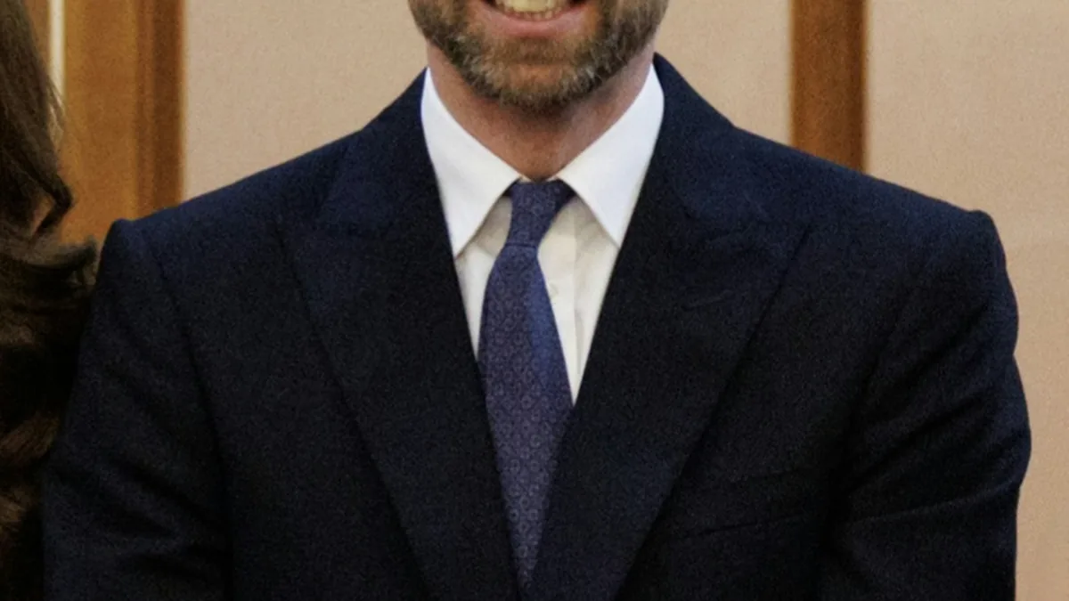 Prince William speaking at a public engagement in London.