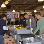 Fresh produce arranged for a community food programme