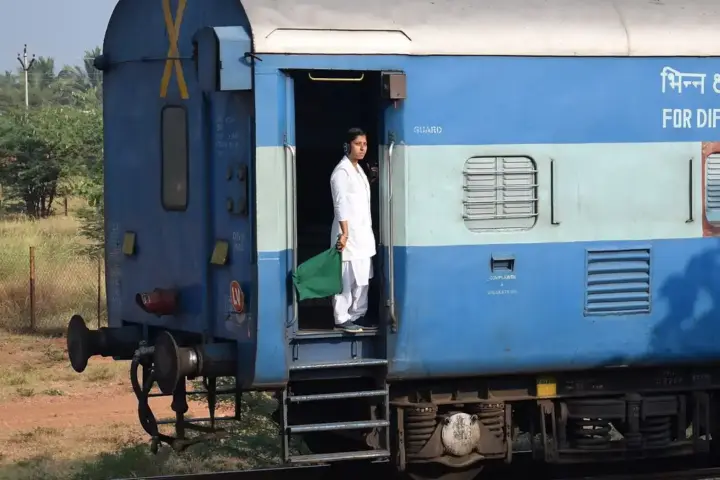 An Indian Railways woman guard.jpg