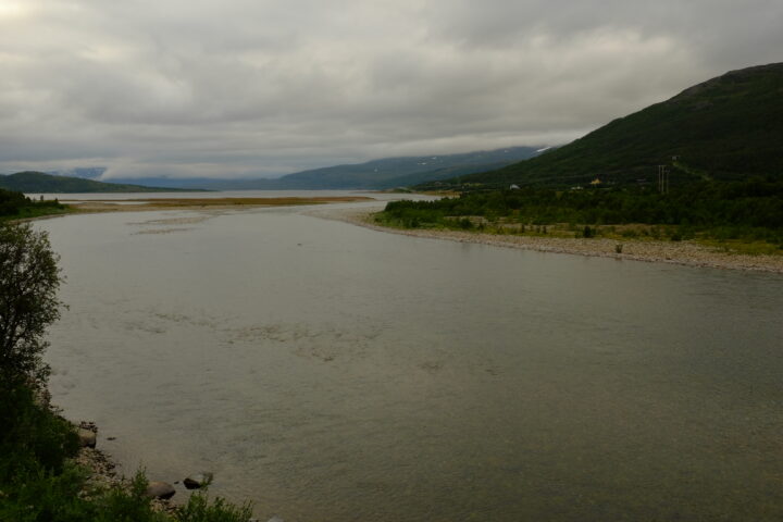 Repparfjordelva river in Hammerfest, Troms og Finnmark, Norway.