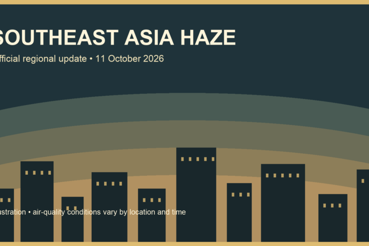 Illustration of haze over a Southeast Asian city