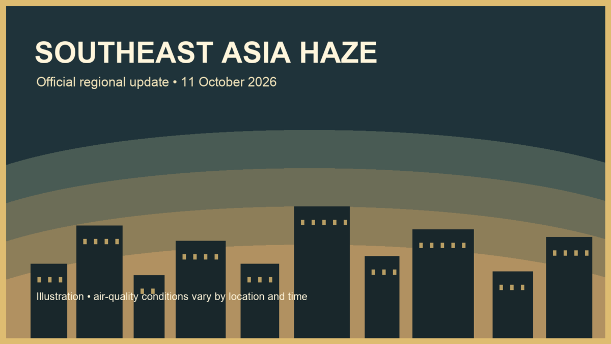 Illustration of haze over a Southeast Asian city