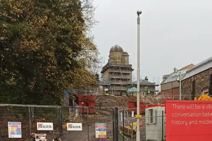 Exterior of the historic stone Coats Observatory building in Paisley Scotland