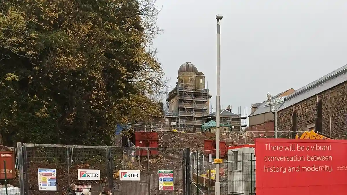Exterior of the historic stone Coats Observatory building in Paisley Scotland