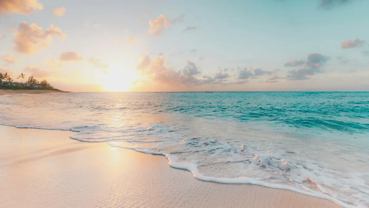 Pacific island coastline