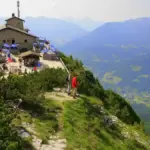 Historic Kehlsteinhaus stone building situated on a rugged alpine ridge in Berchtesgaden Bavaria