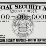 Historic U.S. Social Security card photographed for the federal Social Security programme