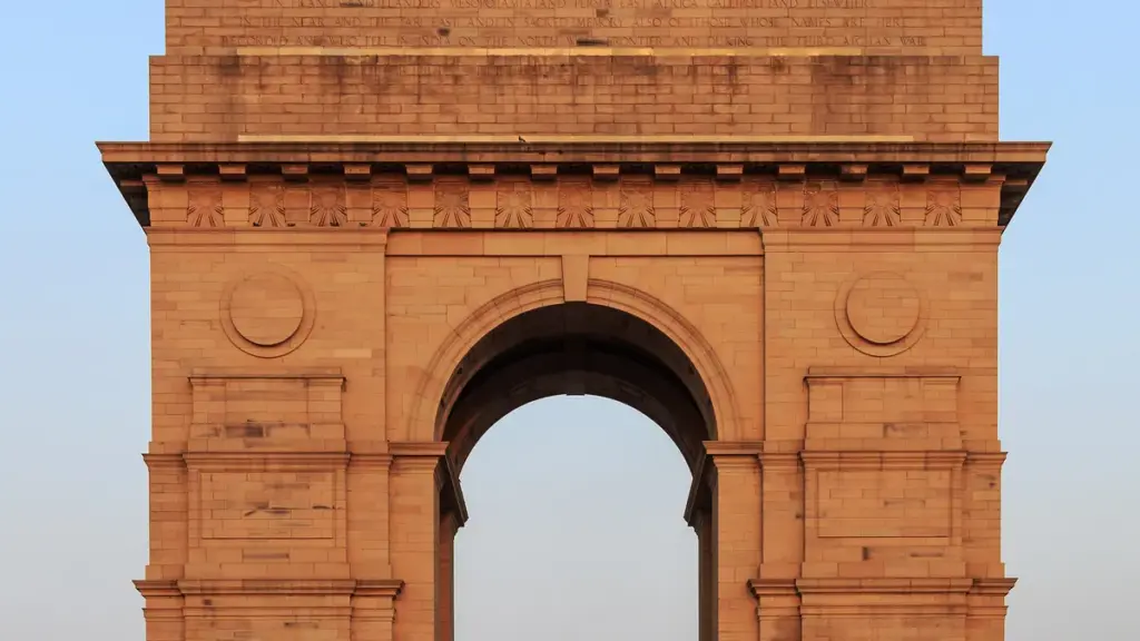 India Gate monument in New Delhi viewed from the front