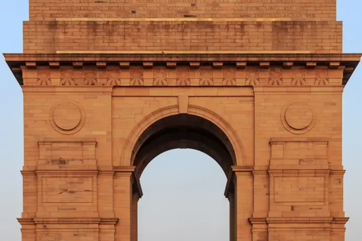 India Gate monument in New Delhi viewed from the front