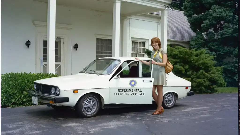 Two electric vehicle battery packs on display.