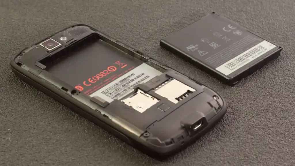 A smartphone with its rear cover detached, showing the removable battery compartment design that EU rules will soon require industry-wide