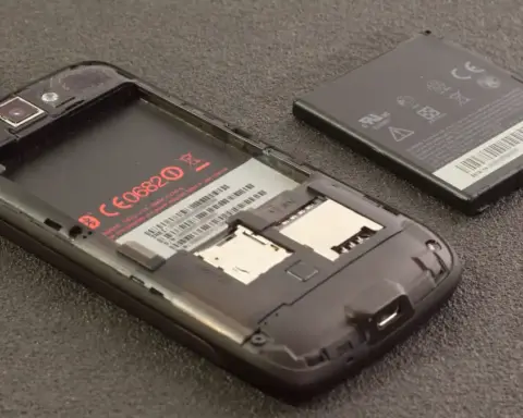 A smartphone with its rear cover detached, showing the removable battery compartment design that EU rules will soon require industry-wide