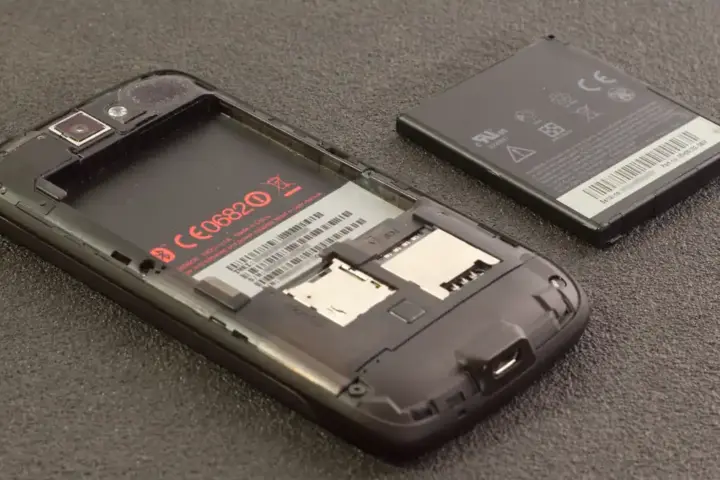 A smartphone with its rear cover detached, showing the removable battery compartment design that EU rules will soon require industry-wide