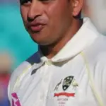 Australian cricketer Usman Khawaja on the field