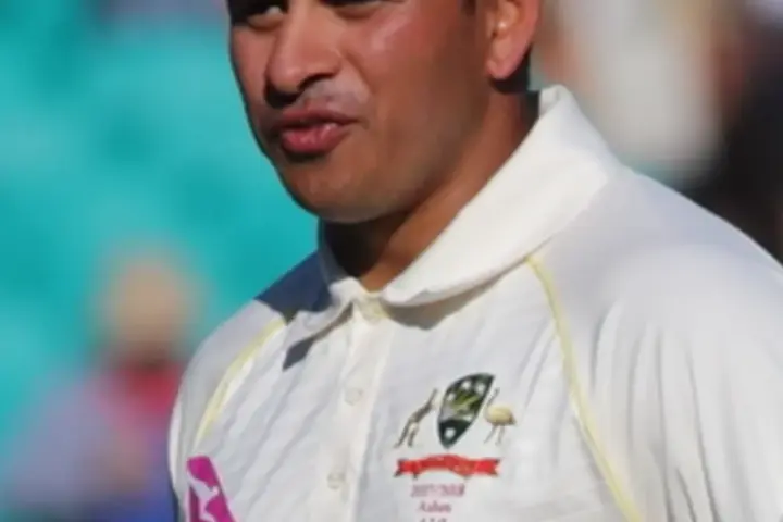 Australian cricketer Usman Khawaja on the field