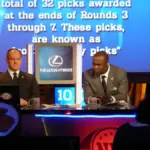 Hall of Fame running back Marshall Faulk seated at a broadcast desk.
