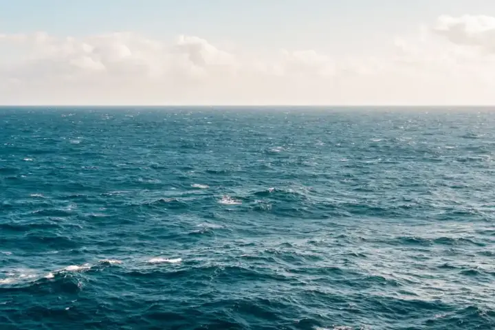 Passenger vessel travelling across open water.
