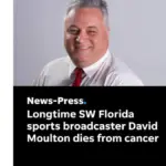 Studio portrait of sports radio host and broadcast booth spotter David Moulton in a collared shirt and tie.