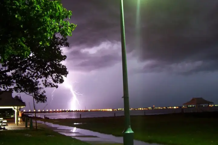 Thunderstorm over the Queensland coast near Redcliffe.