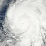 Satellite view of Hurricane Patricia approaching western Mexico in 2015