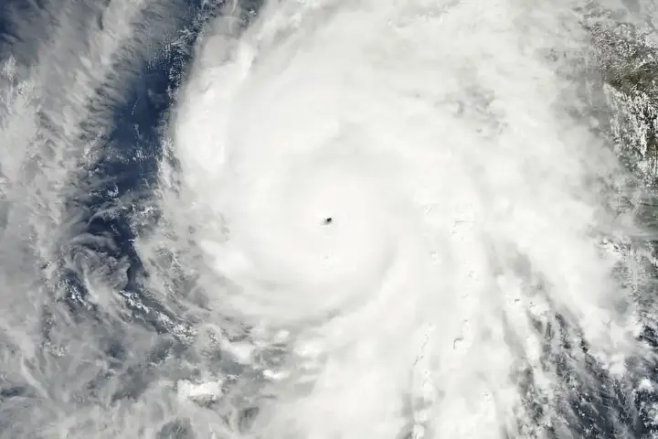 Satellite view of Hurricane Patricia approaching western Mexico in 2015