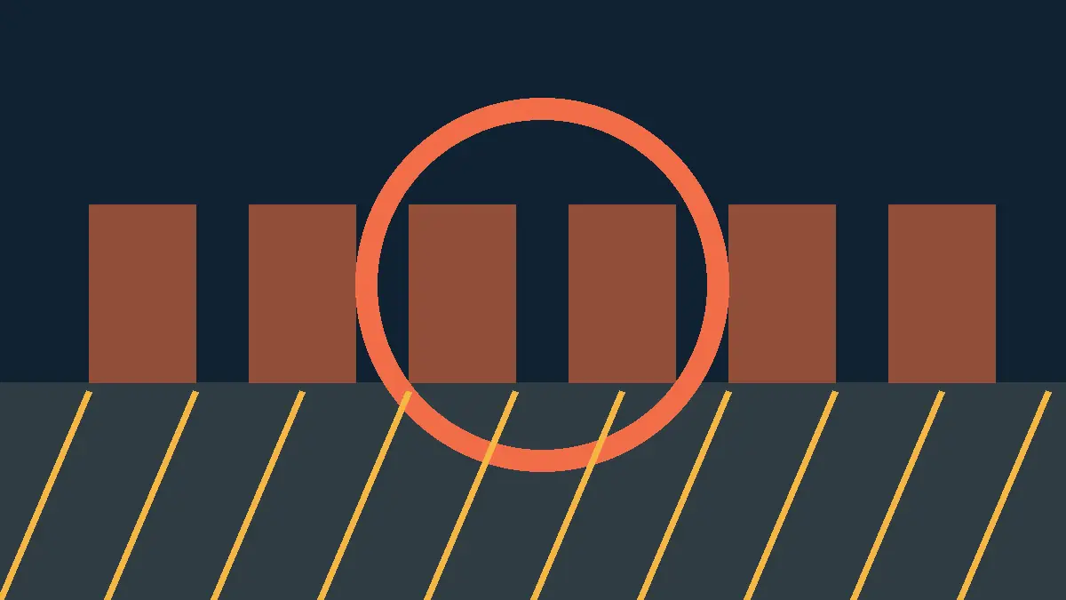 Illustration of urban heat retained by buildings. Original Karmactive illustration.