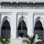 Yangon City Hall with pedestrians in central Yangon