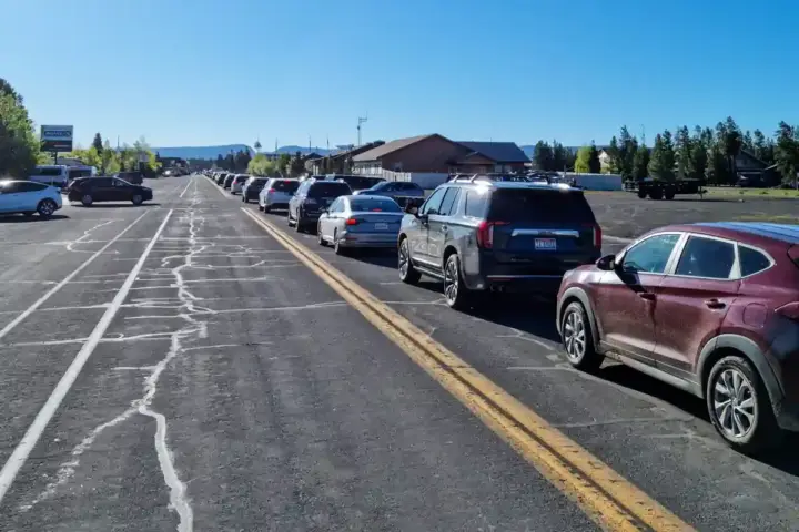 Entrance approach to Yellowstone National Park in West Yellowstone, Montana
